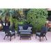 August Grove® Bellas 4 Piece Sofa Set w/ Cushions in Gray/Black | Outdoor Furniture | Wayfair AGGR5334 47322761