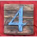 aMonogram Art Unlimited Number Mounted on Rustic Wooden Board Wall Décor in Blue/Brown/Gray | 18 H x 18 W x 1.75 D in | Wayfair 95517-18