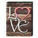 Designocracy Love Wall Décor, Wood in Brown/Pink | 8 H x 6 W x 2 D in | Wayfair 98740
