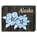 Designocracy Alaska State Flower Art on Board Wall Décor in Blue/Brown | 12 H x 18 W x 1.5 D in | Wayfair 98763-182