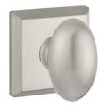 Baldwin Ellipse Privacy Door Knob w/ Traditional Square Rose in Gray | 6.2 H x 3.8 W x 11.1 D in | Wayfair 9BR3530-369