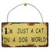 Attraction Design Home I'm Just a Cat Wisdom Sign Wall Décor Metal in Gray | 4 H x 7.5 W x 0.15 D in | Wayfair FW1046