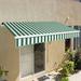 Awntech Woven Acrylic Cover Retractable Patio Awning Wood in Green/White | 7 H x 144 W x 120 D in | Wayfair CAM12-WH-FW
