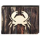 Designocracy Tropical Crab Vintage Board Wall Décor in Blue/Brown | 12 H x 9 W x 1.5 D in | Wayfair 98511-128