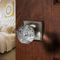 Baldwin Crystal Single Dummy Door Knob w/ Traditional Square Rose in Gray | 5.4 H x 5.3 W x 3.4 D in | Wayfair 9BR3502-043