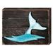 Designocracy Whale Tail Rustic Wooden Wall Décor in Blue/Brown | 9 H x 12 W x 1.5 D in | Wayfair 98535-128