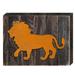 Designocracy Lion Art Rustic Wooden Wall Décor in Brown/Yellow | 9 H x 12 W x 1.5 D in | Wayfair 98230-128