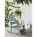 August Grove® Outdoor Laci Rocking Solid Wood Chair in Gray/Blue | 35 H x 33.8 W x 24.4 D in | Wayfair OAWY1297 25291642