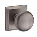 Baldwin Round Single Dummy Door Knob w/ Traditional Square Rose Brass in Gray | 5.3 H x 3.4 W x 5.3 D in | Wayfair 9BR3502-045