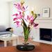 Allan Orchid Floral Arrangement in Pot Polyester in Pink Laurel Foundry Modern Farmhouse® | 10.24 H x 7.09 W x 7.87 D in | Wayfair