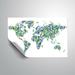 Ebern Designs Nunnari Organic Watercolorr World Map Removable Wall Decal Metal in Blue/Green | 32 H x 48 W in | Wayfair