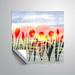 Ebern Designs Rickie Watercolorr Tulip Garden Removable Wall Decal Vinyl in Blue/Green/Red | 18 H x 18 W in | Wayfair