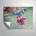 Charlton Home® Raggs Bluejay Amid Blooms Removable Wall Decal Metal in Green/Pink | 24 H x 32 W in | Wayfair C09CB4EA88CB4F31BFB5ABC6FD741B77