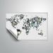 Orren Ellis Chawla Geometrical Gray Watercolorr World Map Removable Wall Decal Vinyl in Green/White | 12 H x 18 W in | Wayfair