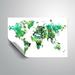 Dakota Fields Medrano Watercolorr Butterflies on the World Map Removable Wall Decal Metal in Green/White | 32 H x 48 W in | Wayfair