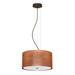 Besa Lighting Tamburo 3 - Light Unique/Statement Drum Pendant in Black/Brown | 7.88 H x 11.75 W x 15.75 D in | Wayfair 1KV-4008BK-BR