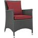 Stopover Outdoor Patio Dining Chairs by Modway in Brown | 34.5 H x 98 W x 25.5 D in | Wayfair EEI-2243-CHC-RED-SET