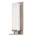 Brayden Studio® Leppert 1 - Light Armed Sconce Glass/Metal in Gray | 14 H x 4.75 W x 4.75 D in | Wayfair BYST1938 40295735