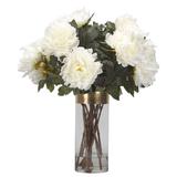 Rosdorf Park Peonies Floral Arrangement in Glass Vase | 28 H x 24 W x 24 D in | Wayfair E897A006AFD24657B25C95D3476536CE