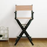 Casual Home Folding Director Chair w/ Canvas Solid Wood in Black/Brown | 45.5 H x 23 W x 19 D in | Wayfair CHFL1215 33418042