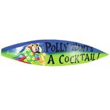 Bay Isle Home™ Polly Wants a Cocktail Surfboard Wood Wall Décor in Blue/Green | 5.5 H x 23 W x 0.75 D in | Wayfair BYIL1072 41386838