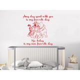 Decal House Classic Winnie the Pooh Wall Decal Vinyl, Stainless Steel in Red | 22 H x 22 W in | Wayfair NL145-Burgundy