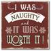 Courtside Market 'Santa I Was Naughty' Textual Art on Wrapped Canvas Canvas, Wood in Red | 16 H x 16 W x 1.5 D in | Wayfair WEB-CHJ172