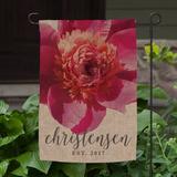 CPS Personalized Peony Burlap 18 x 12 in. Garden Flag in Red | 17.5 H x 12 W in | Wayfair 65474