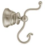 Moen Waterhill Wall Mounted Double Robe Hook Metal in Gray | 5.39 H x 2.4 W x 4.7 D in | Wayfair YB9803BN