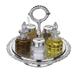 Corbell Silver Company Queen Anne 6 Piece Revolving Cruet Set Glass in Gray | 6.75 H x 7.25 W x 7.25 D in | Wayfair 0-5956-2