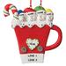 The Holiday Aisle® Four-Snowman Coffee Mug Personalized Hanging Figurine Ceramic/Porcelain in Red | 4 H x 4 W x 0.25 D in | Wayfair