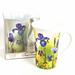 Darby Home Co Blanca Gift Box Tall Irises Coffee Mug Set Porcelain/Ceramic in Brown/Green/Indigo | 5 H in | Wayfair