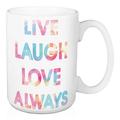 Wrought Studio™ Krawczyk Live Laugh Love Always Coffee Mug Ceramic in Brown/White | 6.81 H in | Wayfair 63F9868DEFF442B09FEDBE639C6BF14D