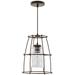 Williston Forge Horncastle 1 - Light Single Bell Pendant in Brown/White | 14.5 H x 10.75 W x 10.75 D in | Wayfair C2866AF104D04A0BB65F36E54C57A5BC