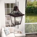 Darby Home Co Ernestine 3 -Bulb 16.5" H Outdoor Hanging Lantern Glass/Aluminium/Metal in Brown | 16.5 H x 9.75 W x 9.75 D in | Wayfair