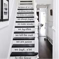 Decal House In This House We Do Stairway Wall Decal Vinyl, Metal in Yellow | 3 H x 28 W in | Wayfair zx229Yellow