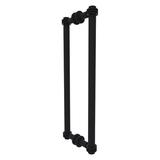 Allied Brass Contemporary 18" Back to Back Shower Door Pull w/ Dotted Accent, Glass in Black | 1.7 H x 20.3 W x 6.7 D in | Wayfair 404D-18BB-BKM
