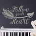 Redwood Rover 'Follow Your Heart Wall' Vinyl Boho Arrow Nursery Quotes Wall Decal Vinyl in Gray | 22 H x 39 W in | Wayfair