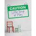 Design W/ Vinyl Caution Little Boys At Play Wall Decal Vinyl in Green | 18 H x 16 W in | Wayfair OMGA353334