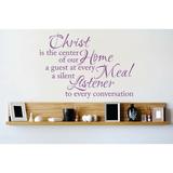 Design W/ Vinyl Christ is the Center of Our Home a Guest At Every Meal a Silent Listener Wall Decal Vinyl in Indigo | 22 H x 30 W in | Wayfair