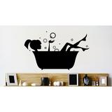 Design W/ Vinyl Bath Tub Bubbles Water Wash Relaxing Wall Decal Vinyl in Black | 20 H x 30 W in | Wayfair 2015 BS 372 Black