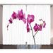 East Urban Home Magenta Wild Orchids Petal Florets Branch Romantic Flower Exotic Plant Nature Art Print Graphic Print | 96 H in | Wayfair