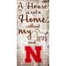 Fan Creations NCAA Team 'House is Not a Home Sign' Textual Art on Wood in Brown | 12 H x 6 W x 0.25 D in | Wayfair C0867-Nebraska