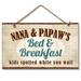 Ebern Designs Bed & Breakfast Hanging Wood Sign Wall Décor in Brown | 5.6 H x 9.5 W x 0.25 D in | Wayfair EBND8387 41373787