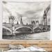 East Urban Home Polyester Cityscape Wonderful View of Westminster Bridge Tapestry w/ Hanging Accessories Included Metal in Gray | Wayfair