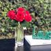 House of Hampton® Artificial Flower Bouquet Rose Floral Arrangement Silk, Glass in Red | 11 H x 8 W x 6 D in | Wayfair