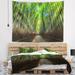 East Urban Home Polyester Road Through Dense Bamboo Groves Tapestry w/ Hanging Accessories Included Polyester in Green | 68 H x 80 W in | Wayfair