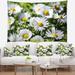 East Urban Home Polyester Background w/ Flowers Tapestry w/ Hanging Accessories Included Polyester in Gray/Green | 68 H x 80 W in | Wayfair