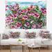 East Urban Home Polyester Flowers Watercolor Illustration Tapestry w/ Hanging Accessories Included Polyester in Gray | 50 H x 60 W in | Wayfair