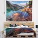 East Urban Home Polyester Lake w/ Distant Mountains Tapestry w/ Hanging Accessories Included Polyester in Black/Brown | 50 H x 60 W in | Wayfair